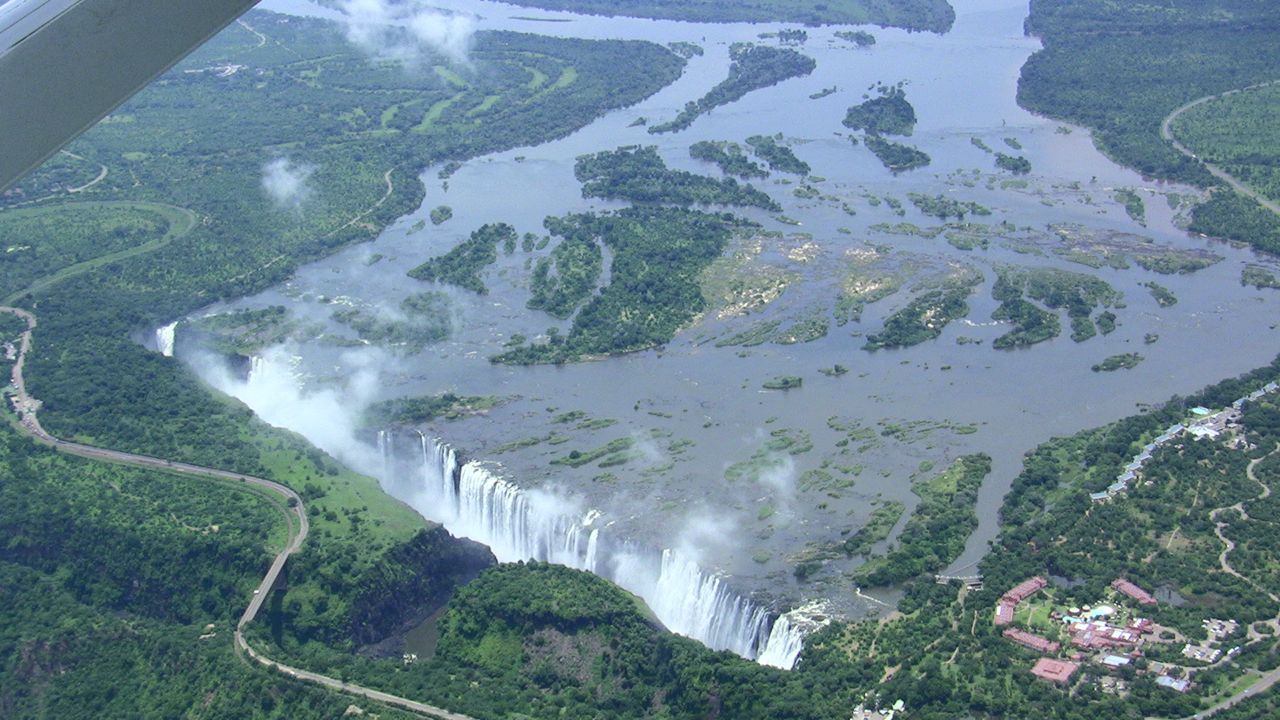 Victoria Falls in Southern Zambia spills 300-3000 cubic meters per second of water over its edge.  What an awesome picture of God's abundant GRACE!